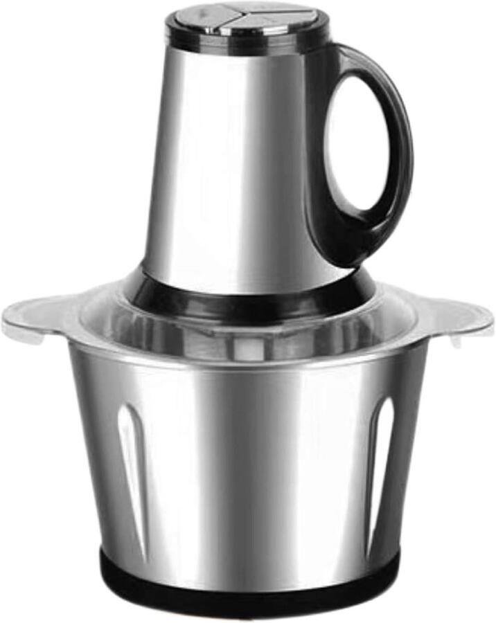 Elektrische Keukenmachine Groentehakker Mixer Snel Ingrediënten Snijden Roestvrij Staal 27x18 cm Zilver