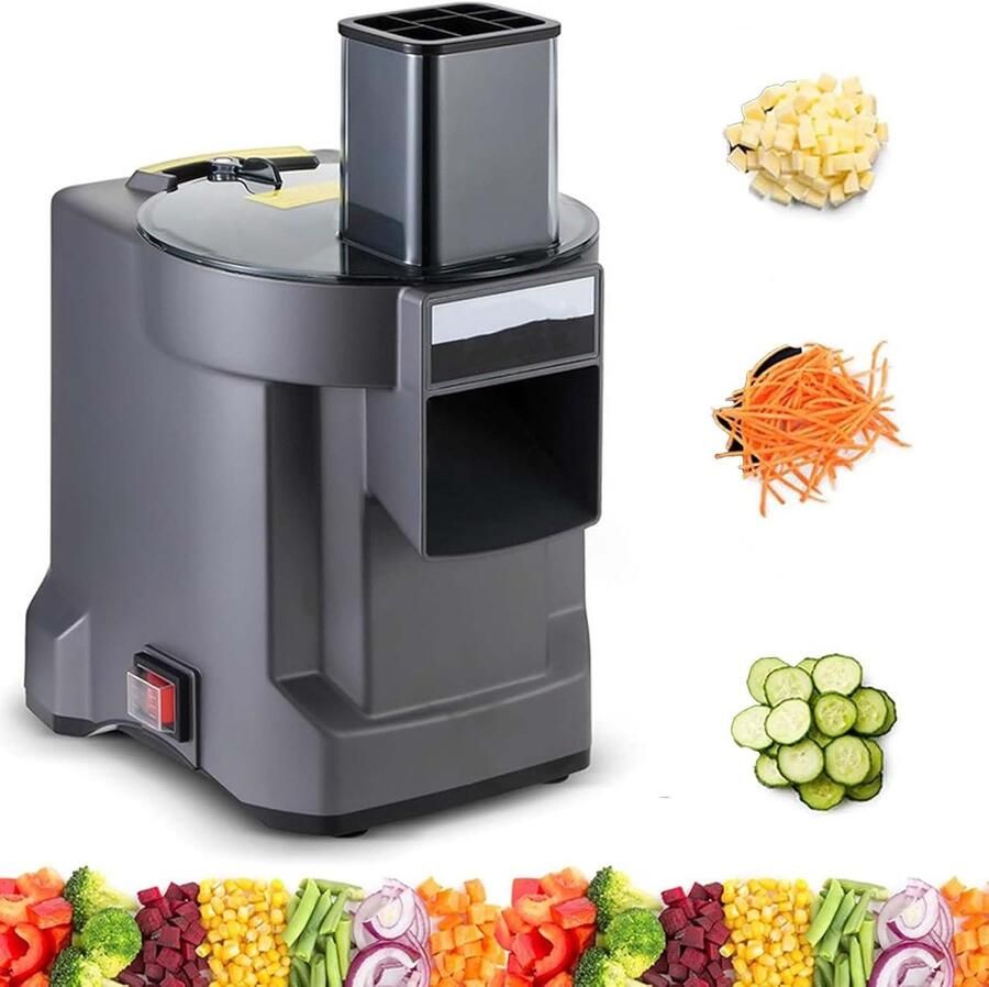 Elektrische Groentehakselaar Keukenmachine Snijder Snel Ingrediënten Snijden 3-in-1 Multifunctioneel 207 x 250 x 350 mm Zilver