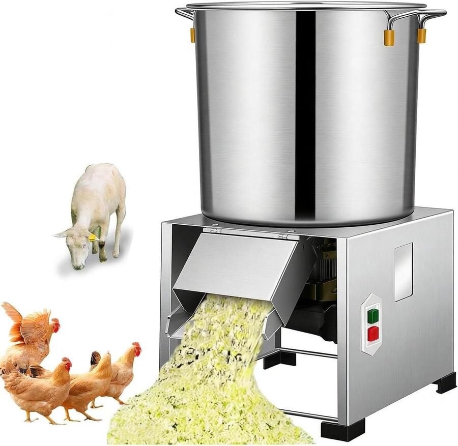 Elektrische Groentehakselaar Voerprocessor Keukenmachine Voer Bereiden 1800W Motor 3500 Tpm 120 Kg Per Uur Zilver