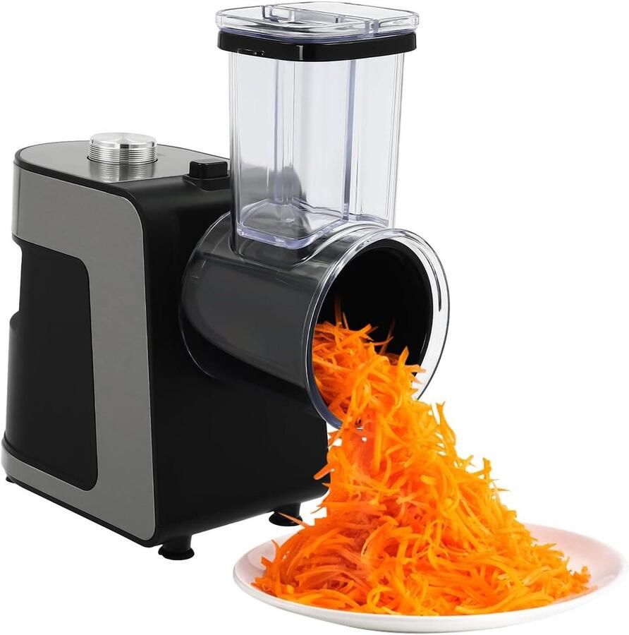 Elektrische groenteschaaf Keuken rasp Snel snijden 10 reservemessen 15x12x22 cm Zwart