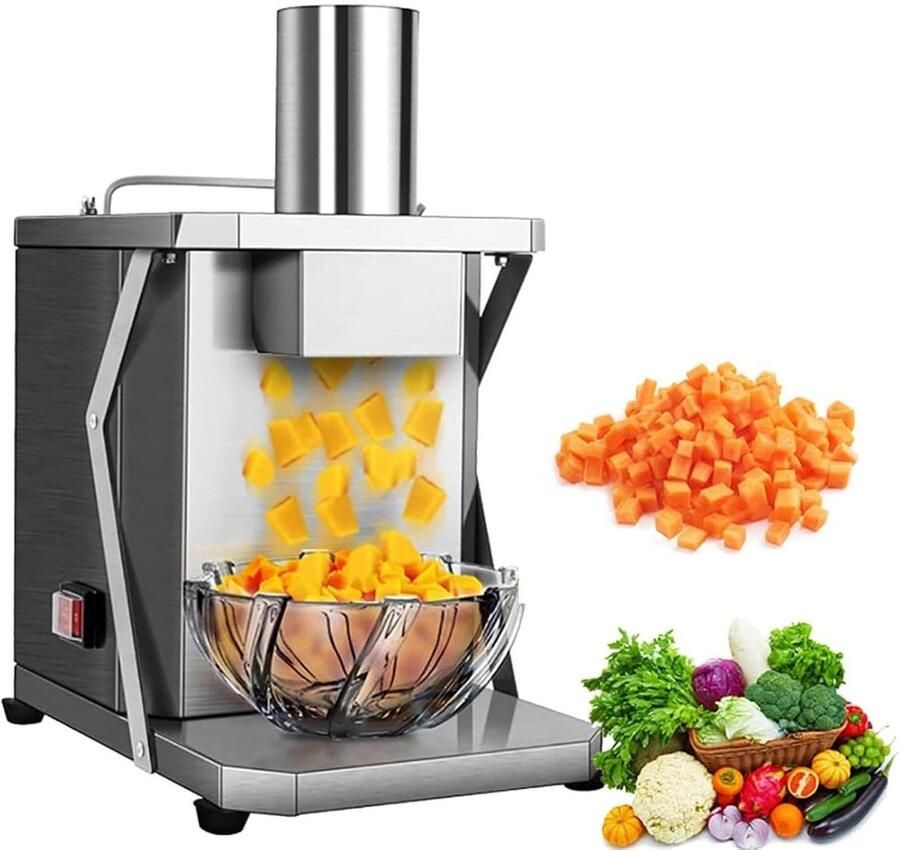 Elektrische Groentesnijder Keukenmachine Fruit Snel Ingrediënten Snijden Krachtige Koper Motor 75 kg Per Uur Zilver