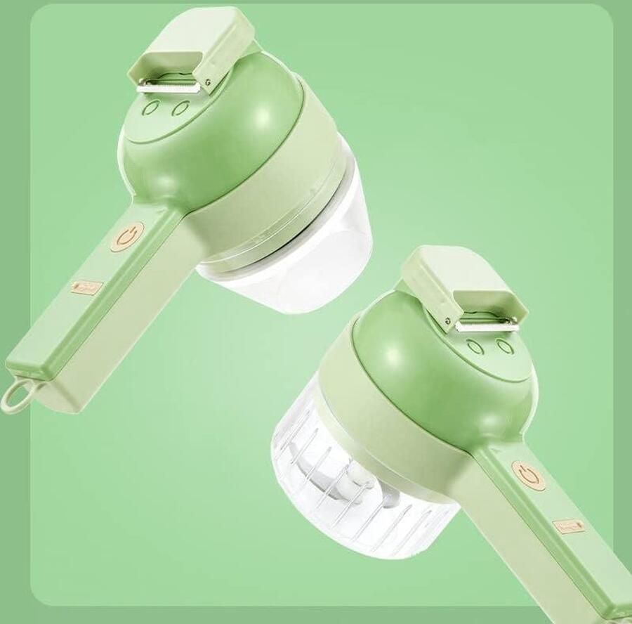Elektrische Groentesnijder Keukenmachine Hakker Snel Ingrediënten Snijden 4-in-1 Draadloos Ontwerp 200 ml Inhoud Type 1