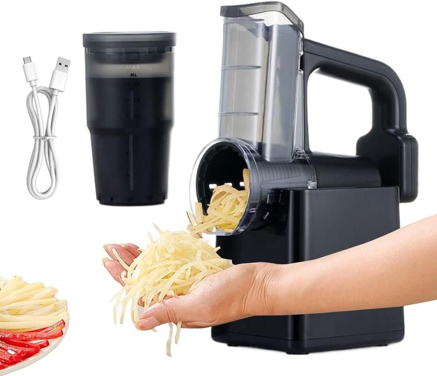 Elektrische Groentesnijder Keukenmachine Hakselaar Snel Salades Maken Oplaadbaar Draadloos Gebruik 23 x 195 cm