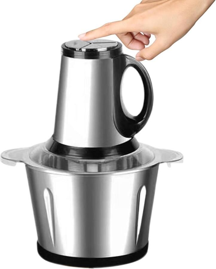 Elektrische Groentesnijder Keukenmachine Mixer Maaltijden Bereiden Trillingsdempende Basis 28x19x19 cm Zilver