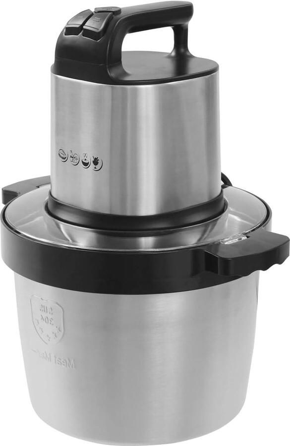 Elektrische Hakmachine Keukenmachine Groente Chopper Snel Ingrediënten Snijden Krachtige 1500W Motor 6.5 Liter Capaciteit Zwart Zilver