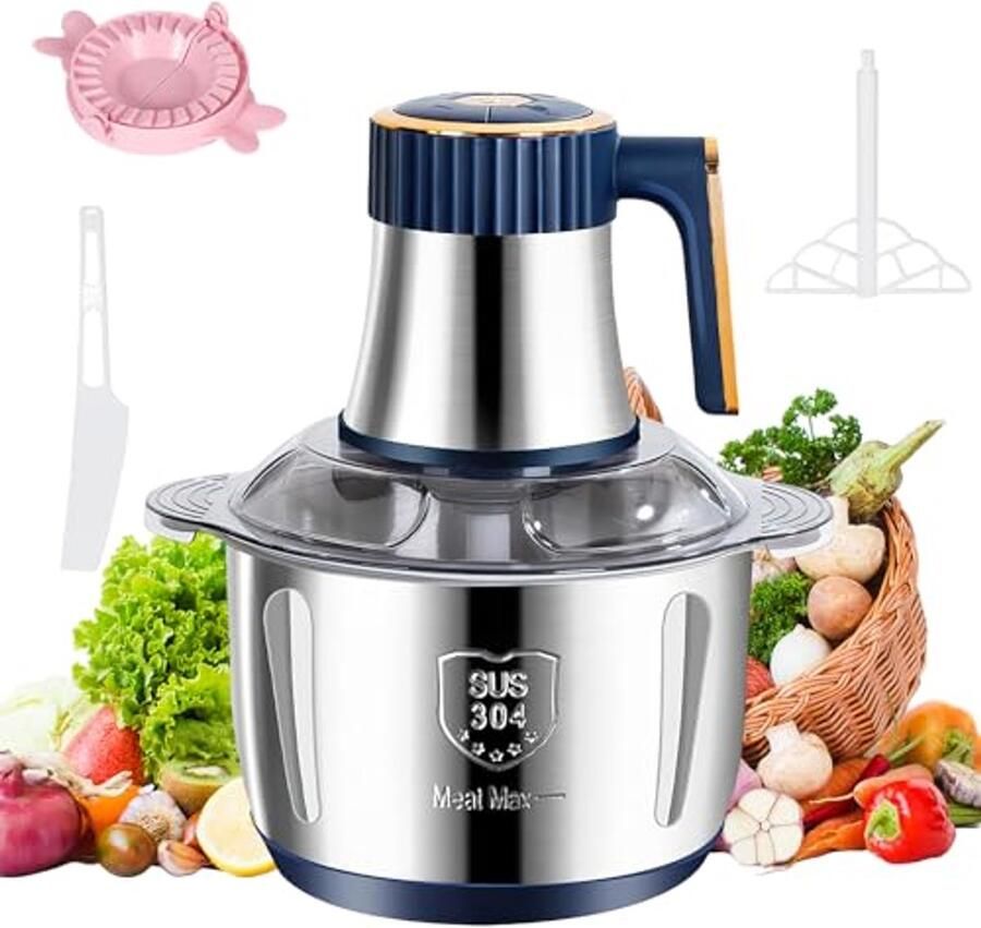 Elektrische hakmolen 6 messen 5 liter roestvrij staal 500 watt 5 snelheden