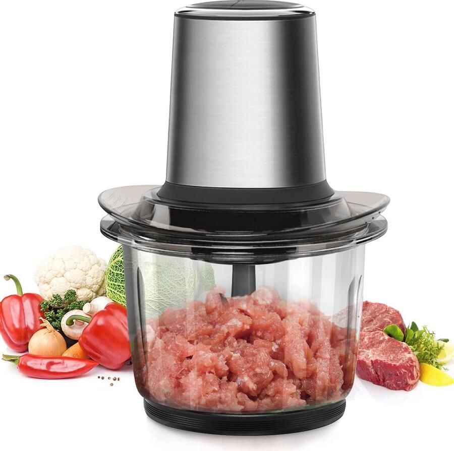 Elektrische hakmolen elektrische multifunctionele hakmolen 400 W met glazen container van 1 5 liter voedselverwerker elektrische universele hakmolen 2 snelheden voor vlees fruit groenten