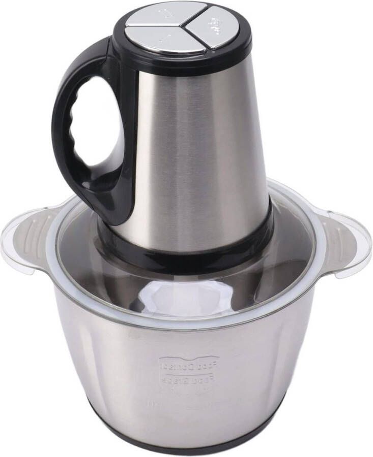 Elektrische Hakmolen met 4 Scherpe Messen 3 Liter 600W Roestvrijstalen Vleesblender voor Vlees Groenten Fruit en Noten