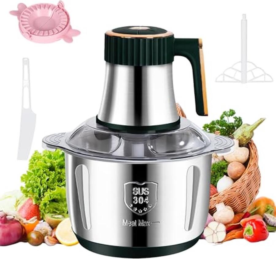 Elektrische hakmolen met 6 messen en een kom van 5 liter van roestvrij staal elektrische mixer van 500 watt met 5 snelheden voor fruit groenten vlees enz. (A)