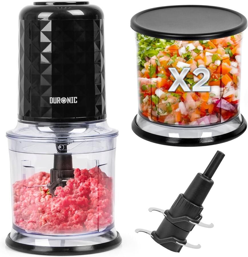 Elektrische hakmolen voedselhakselaar mini keukenmachine groentehakker fruit hakmolen kruidenhakker noten hakker keukenmachine met kommen 500W hakmolen voor sauzen puree maker babyvoeding bereider