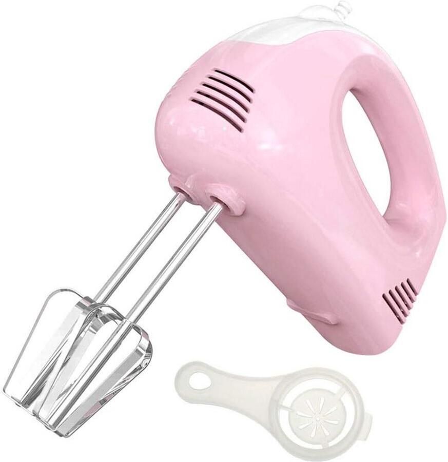 Elektrische handmixer 120W 5 snelheden 2 roerstaven roze