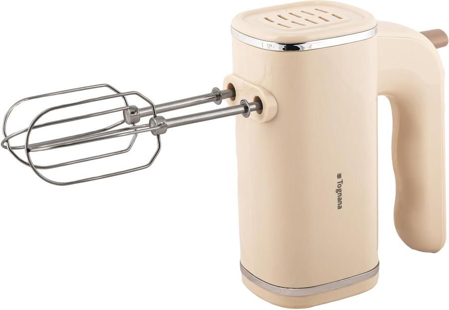 Elektrische handmixer 250 W met 5 verwerkingssnelheden kunststof roestvrij staal champagne