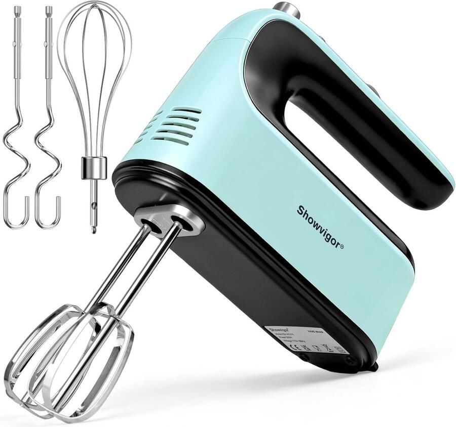 Elektrische handmixer 300 W 5 snelheidsstanden roestvrijstalen mengkop eenvoudig schoon te maken ShopVlot