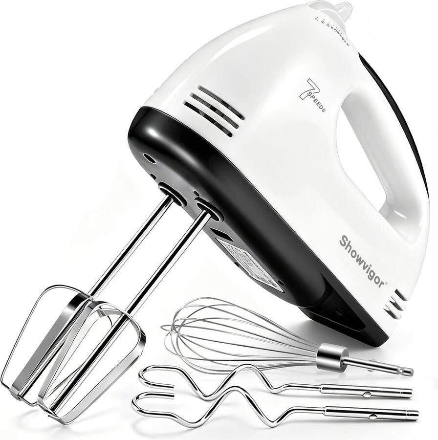 Elektrische handmixer 300 W 7 snelheden ergonomische handgreep ideaal voor bakken ShopVlot