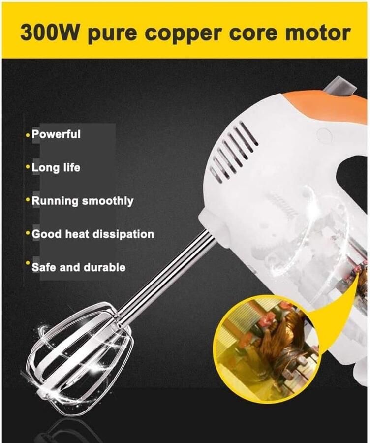 Elektrische handmixer 5 snelheden 200 W krachtige elektrische levensmiddelmixer handmixer deegmixer egg beater handmixer voor de keuken 220 V