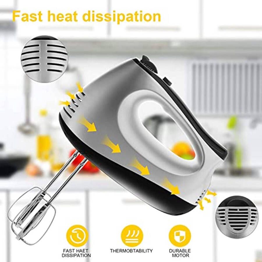 Elektrische Handmixer 500W met 5 Snelheden en Accessoires Ideaal voor Eenvoudig Mengen en Kloppen van Deeg