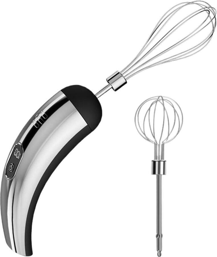 Elektrische Handmixer Draadloze Garde Beslag Maken Ergonomische Handgreep 149 cm Zilver Zwart