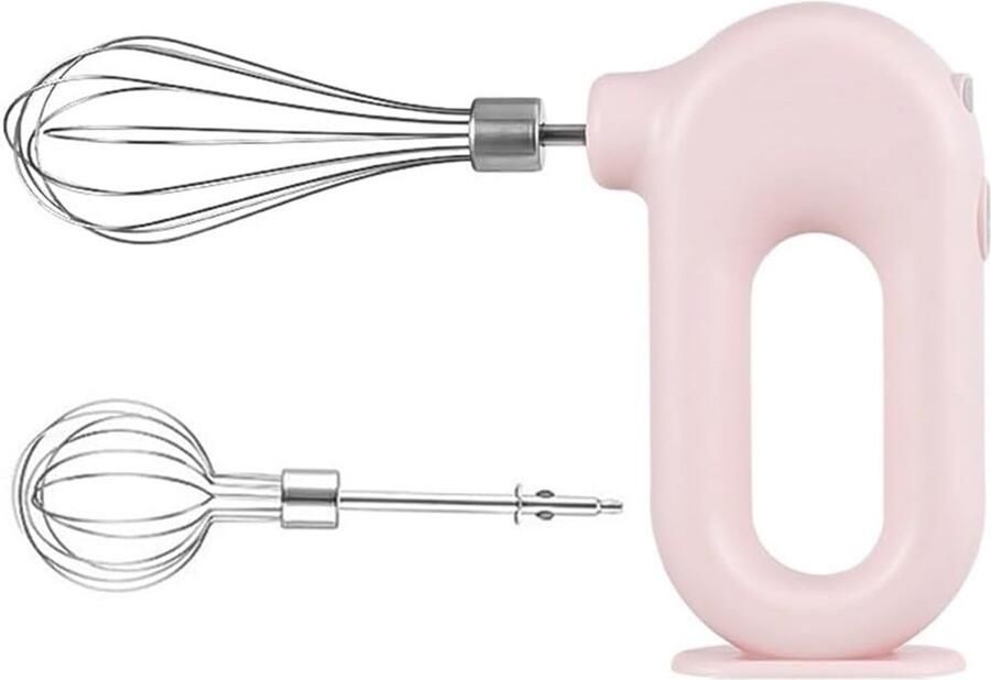 Elektrische Handmixer Draadloze Klopper Bakken en Mixen Oplaadbaar Compact Design 10x16cm Host Roze