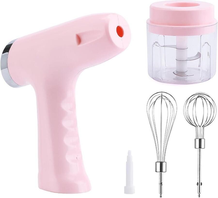 Elektrische Handmixer Draadloze Klopper Keukenmixer Bakken en Mixen 5 Snelheden Instelbaar Niet gespecificeerd Roze