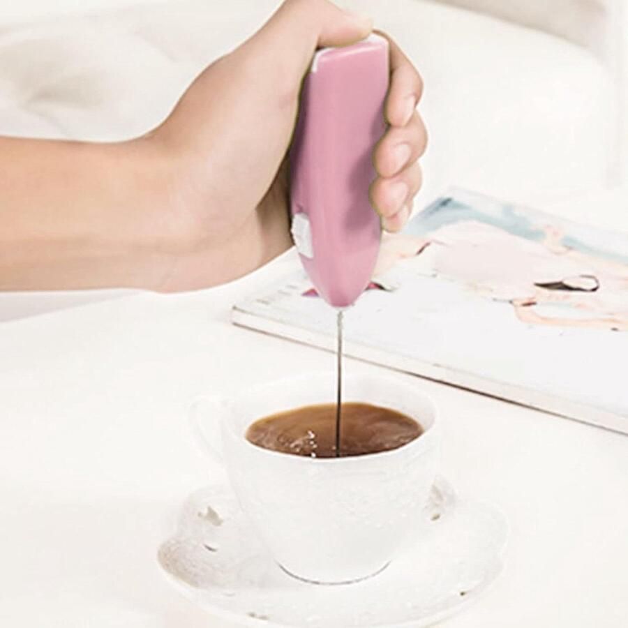 Elektrische Handmixer Draadloze Mixer Drankjes Mixen Lichtgewicht Ontwerp 20 cm Roze