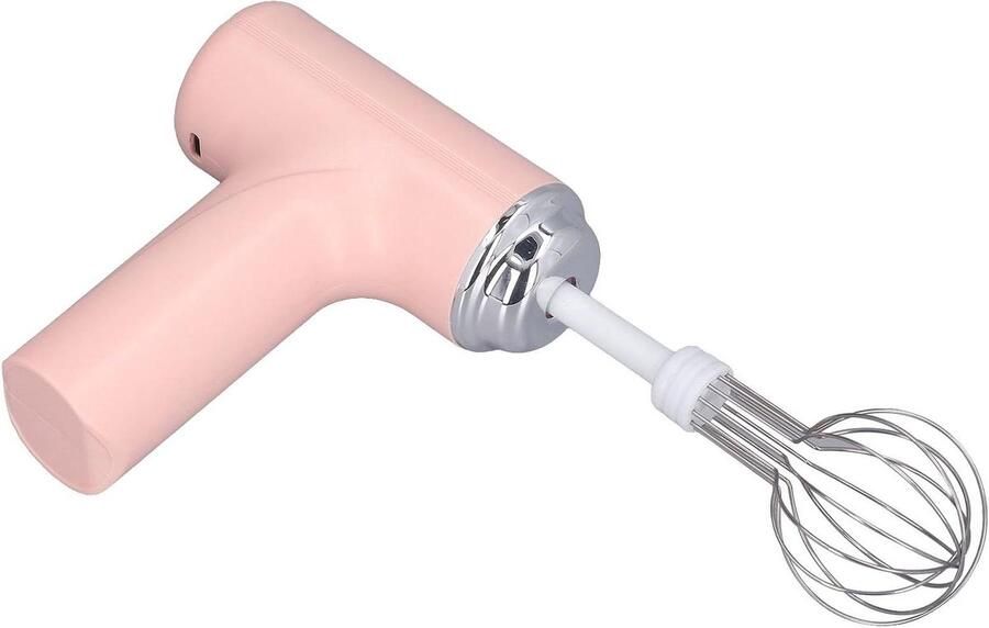 Elektrische Handmixer Draadloze Mixer Keukenmixer Beslag en Room Kloppen 3 Snelheidsniveaus Compact Design Roze