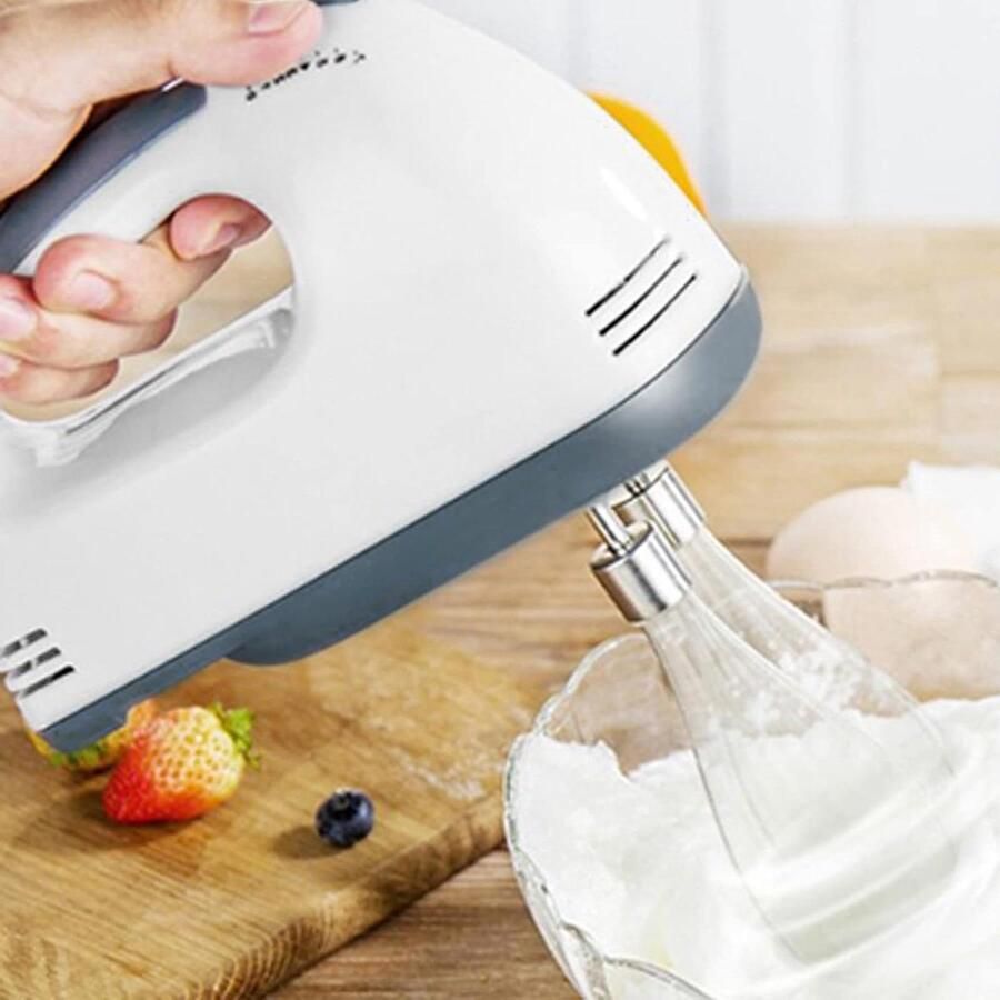 Elektrische Handmixer Eierklopper Keukenmixer Bakken en Koken Verticaal Ontwerp 25 x 18 cm Wit