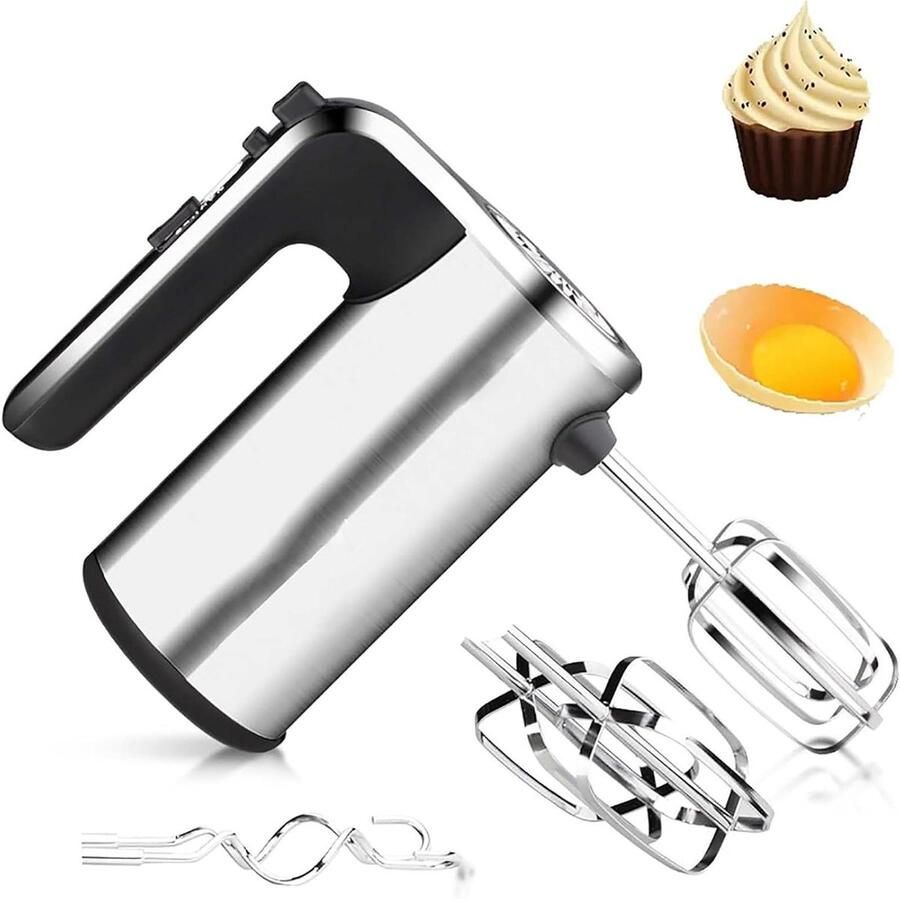 Elektrische Handmixer Handklopper Keukenmachine Bakken en Mixen 500W Krachtige Motor 5 Snelheden Wit