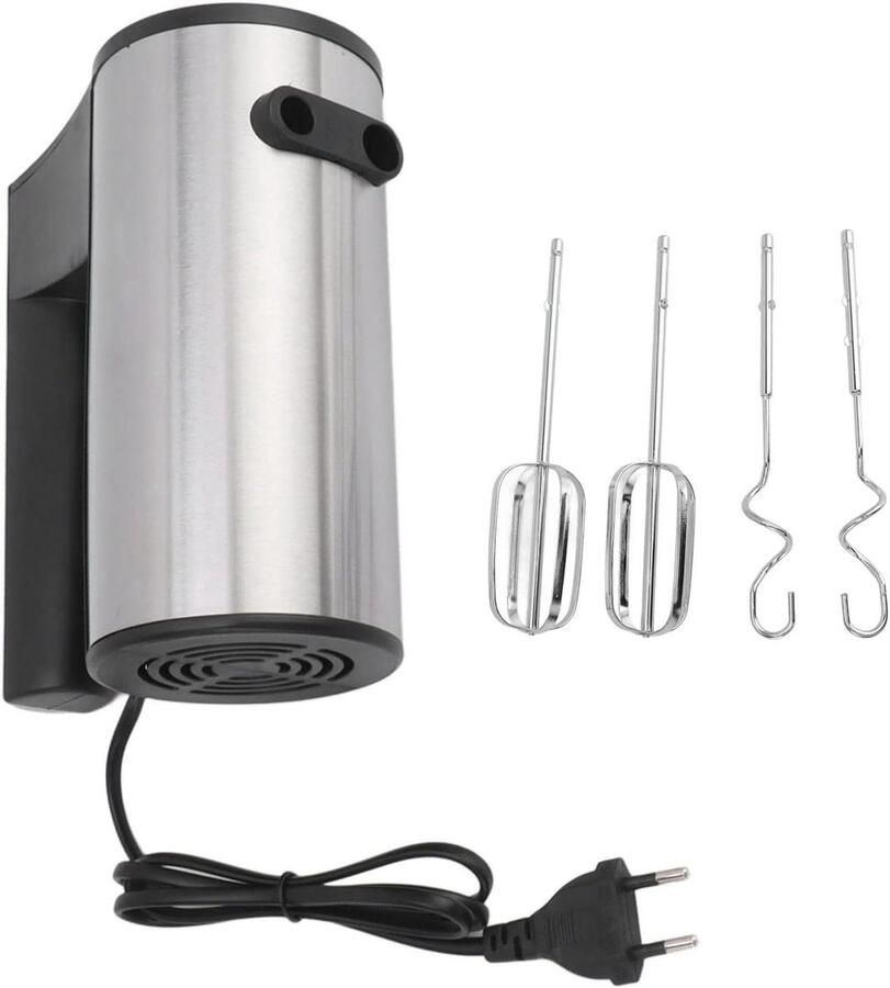 Elektrische Handmixer Keuken Gardemixer Bakken en Koken 500 Watt Krachtige Motor 5 Snelheden Zilver