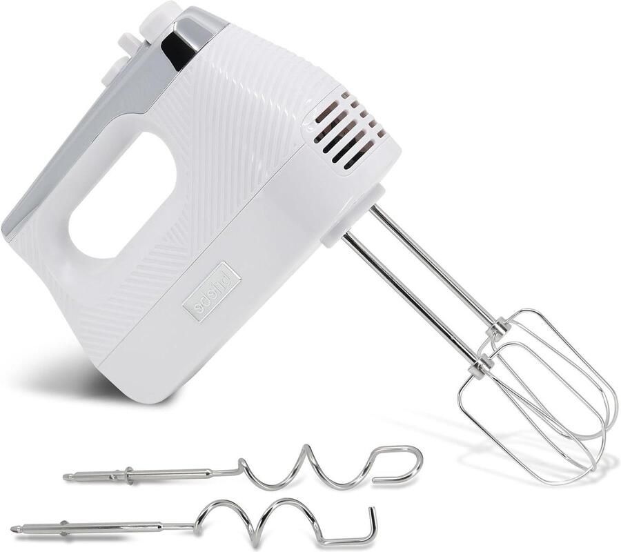 Elektrische handmixer Keukenmixer Bakken en Koken 5 snelheden + turbo 400 watt Wit