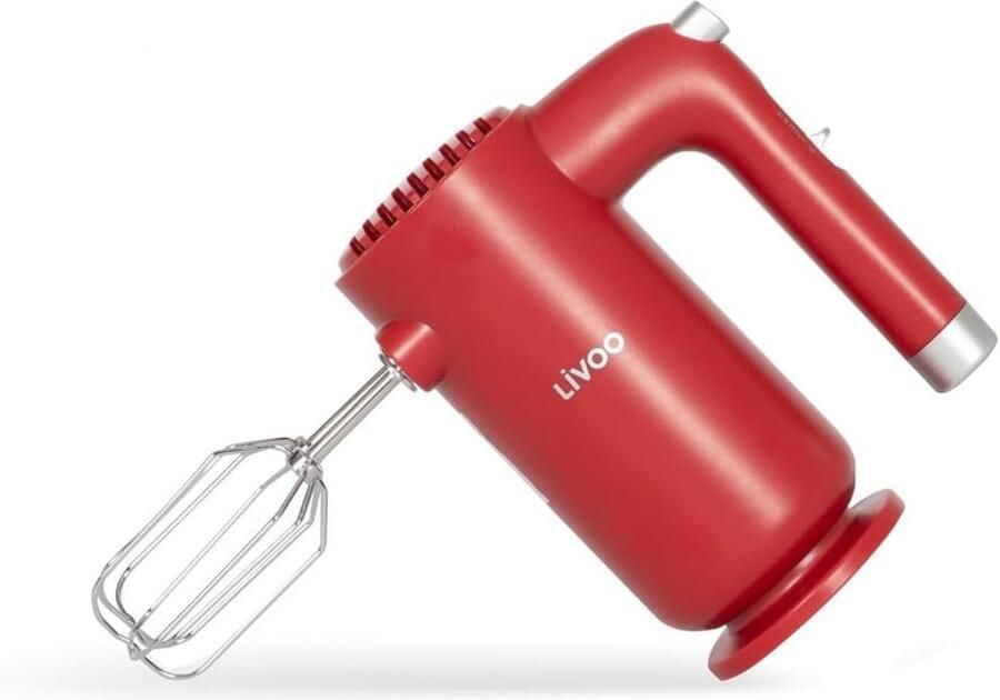 Elektrische Handmixer Keukenmixer Beslag Maken 5 Snelheden Turbo 18x8x14.5cm Chili rood