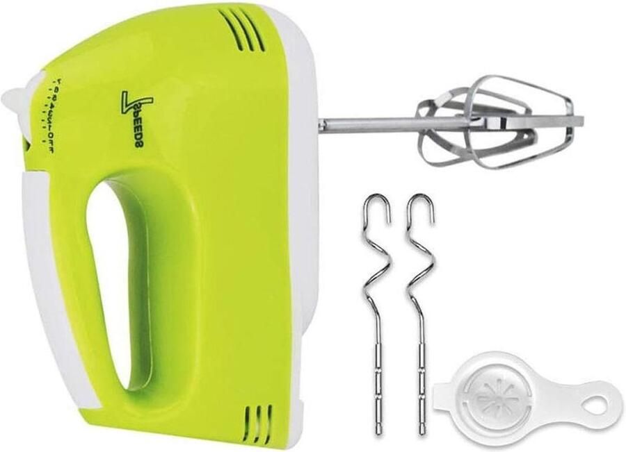 Elektrische Handmixer Keukenmixer Beslag Maken 7 Snelheden 18x7x11 cm Wit
