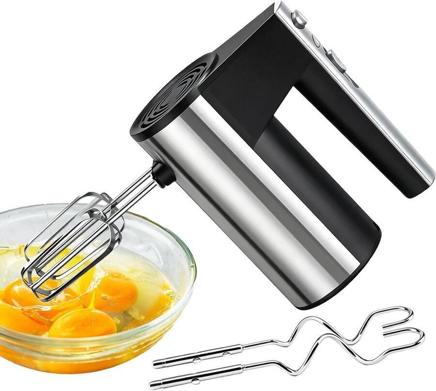Elektrische Handmixer Keukenmixer Beslagmaker Bakken en Mixen Ergonomisch Ontwerp 9.5 x 17.5 x 9.5 cm Wit