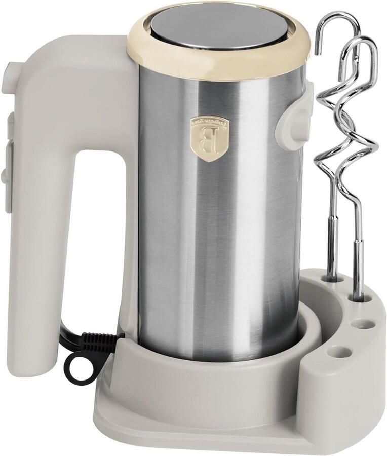 Elektrische Handmixer Keukenmixer Deegmixer Bakken en Koken 5 Snelheden Turbo 300 Watt Crèmekleurig