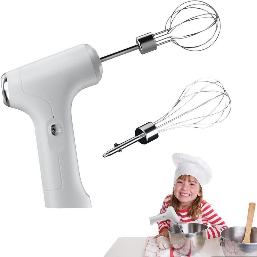 Elektrische Handmixer Keukenmixer Eierklopper Bakken en Koken 3 Snelheden Instelbaar 24.6x16x4.5 cm Wit