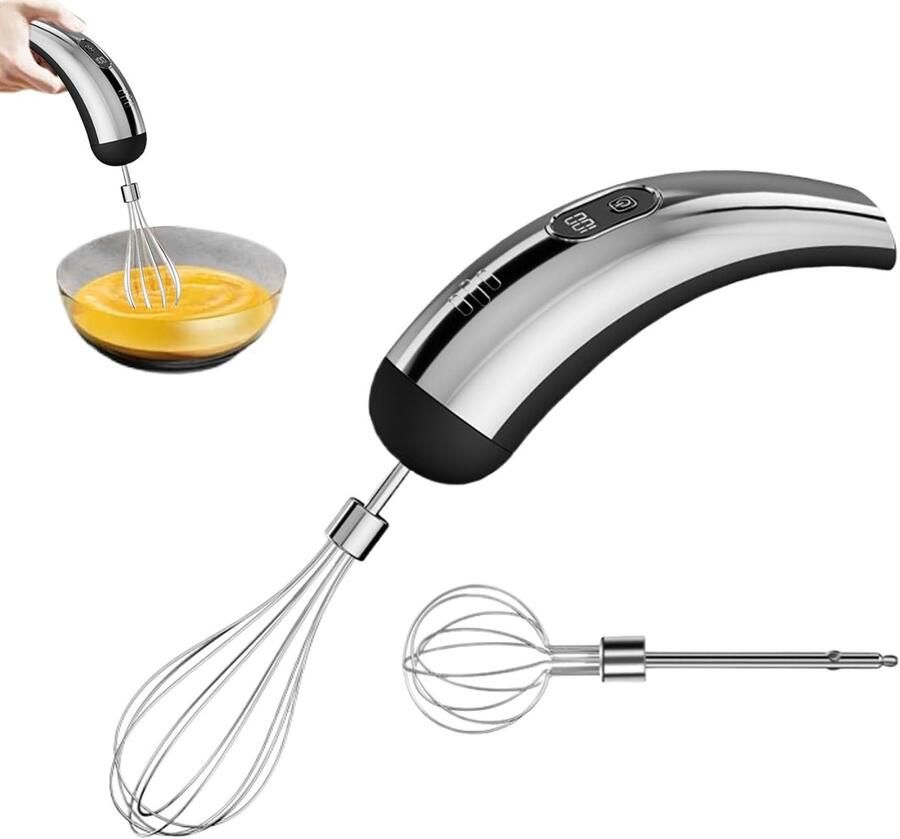 Elektrische Handmixer Keukenmixer Garde Bakken En Koken 5 Snelheden Instelbaar 18x6x6cm Zwart Zilver