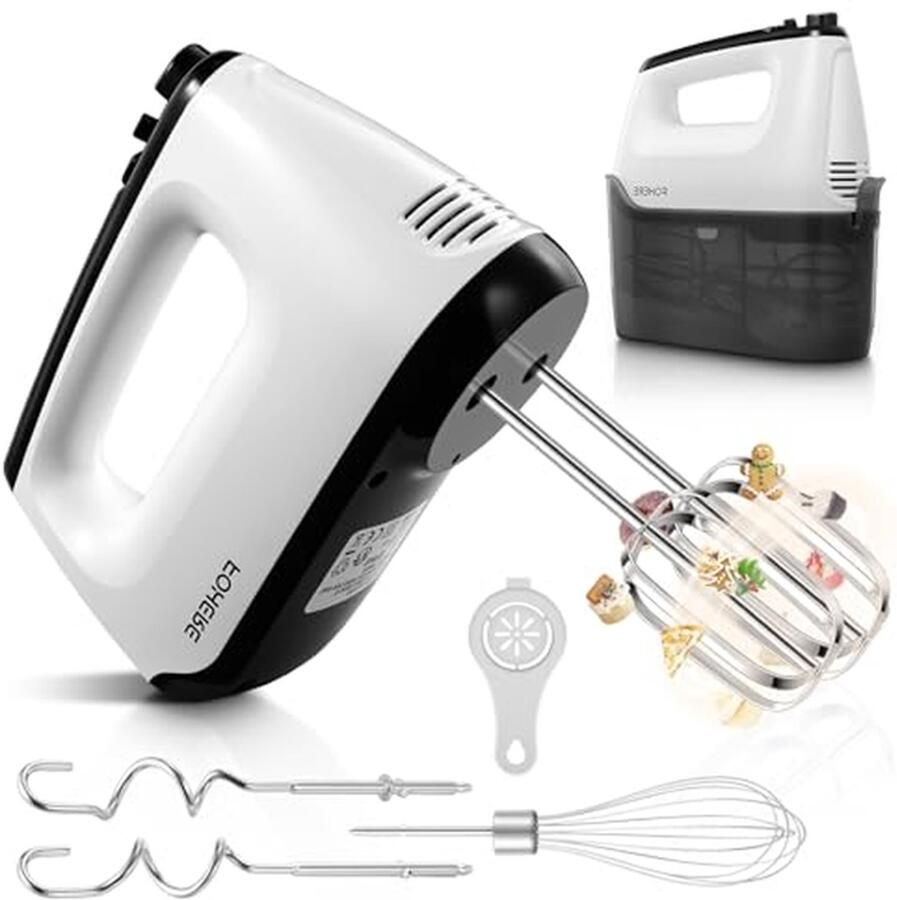 Elektrische Handmixer Keukenmixer Gardemixer Bakken en Koken Met Opbergdoos 400 W Wit