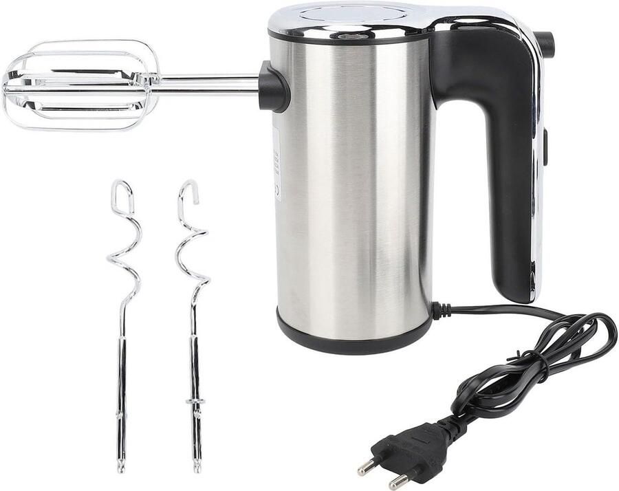 Elektrische Handmixer Keukenmixer Beslagmixer Snel Mixen 500W Krachtige Motor 20 x 17 x 9 cm Zilver
