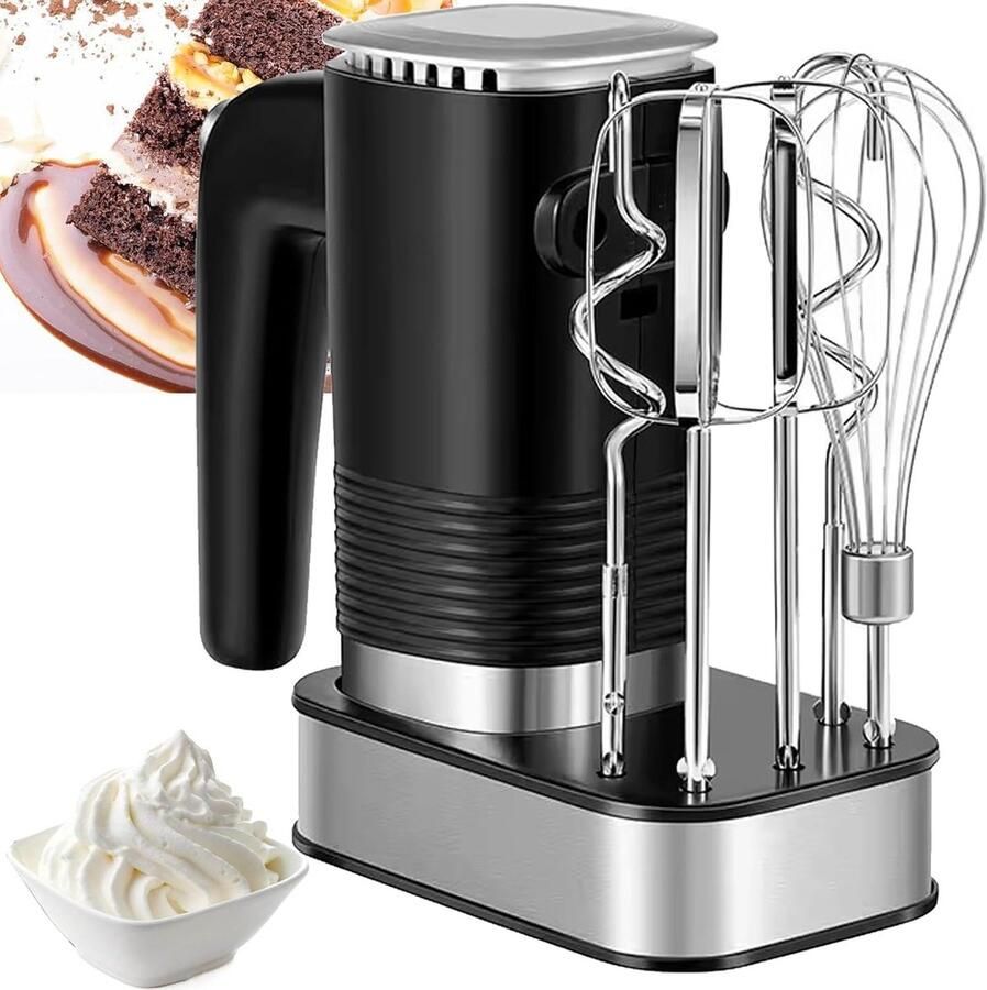Elektrische Handmixer Keukenmixer Klopper Bakken en Koken 5 Snelheden Instelbaar 800W Vermogen Zwart