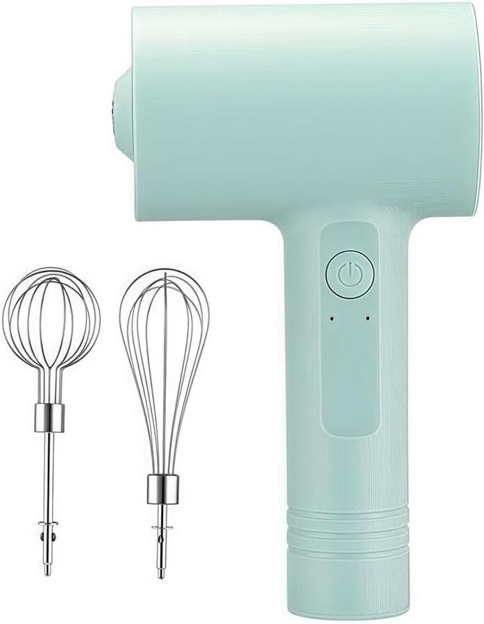 Elektrische Handmixer Keukenmixer Klopper Bakken Maken Draadloos Oplaadbaar 20 x 11 x 11 cm Groen