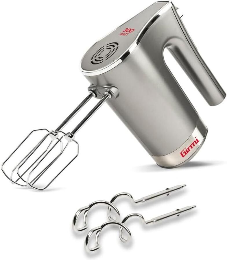 Elektrische Handmixer Keukenmixer Klopper Beslag Maken 5 Snelheden Instelbaar 300 Watt Grijs