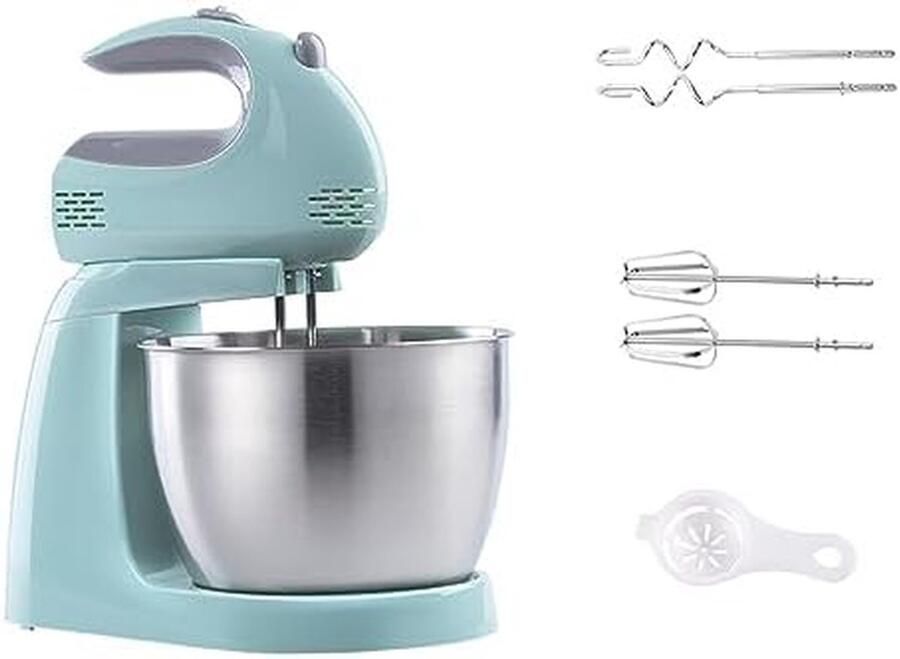 Elektrische Handmixer Keukenmixer Staande Mixer Bakken en Koken 2-in-1 Ontwerp 3 Liter Kom Wit