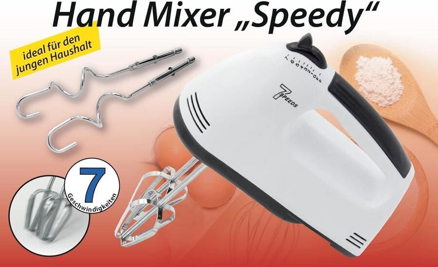 Elektrische Handmixer met 7 Snelheden voor Bakken en Koken