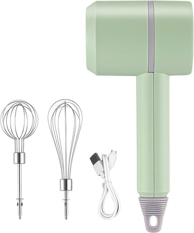 Elektrische Handmixer Mini Klopper Bakken en Mixen Drie Snelheden Turbo 25 cm Groen