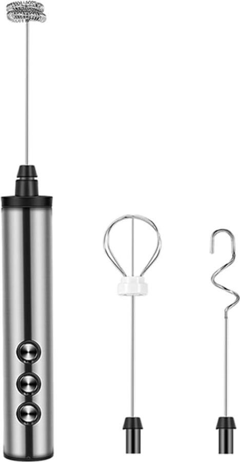 Elektrische Handmixer Mini Klopper Koffie Maken 3 Verstelbare Snelheden 26x12x4 cm Zilver