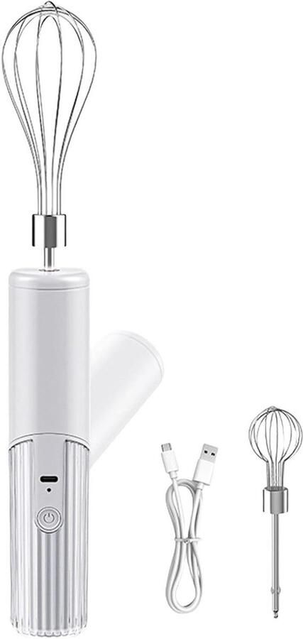 Elektrische Handmixer Opvouwbare Garde Beslag Mengen 3 Snelheden Opvouwbaar Ontwerp Wit