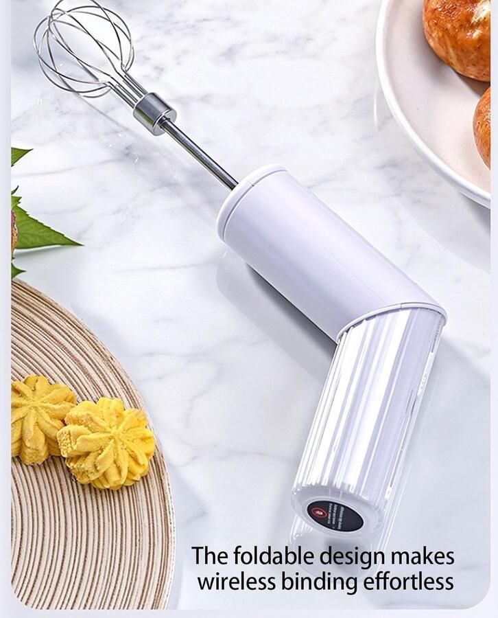 Elektrische Handmixer Opvouwbare Mixer Mengen en Kloppen 3 Snelheden Opvouwbaar Ca. 19.5 cm Blauw