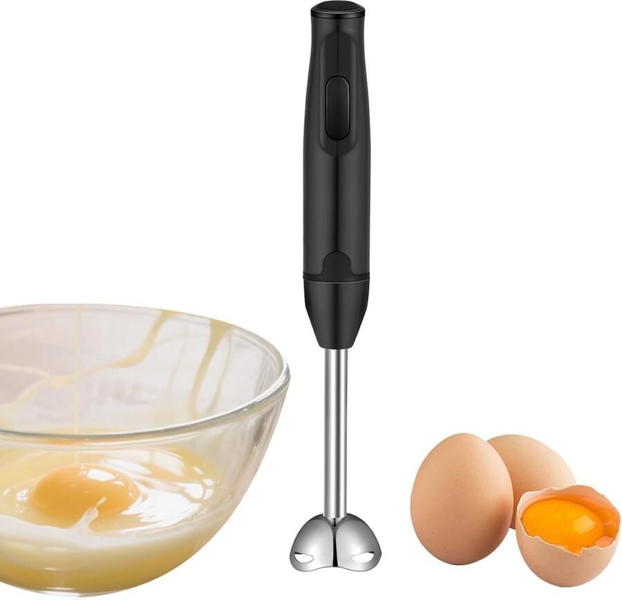 Elektrische handmixer Staafmixer Eten bereiden Krachtige 400W motor 38 cm lengte Zwart