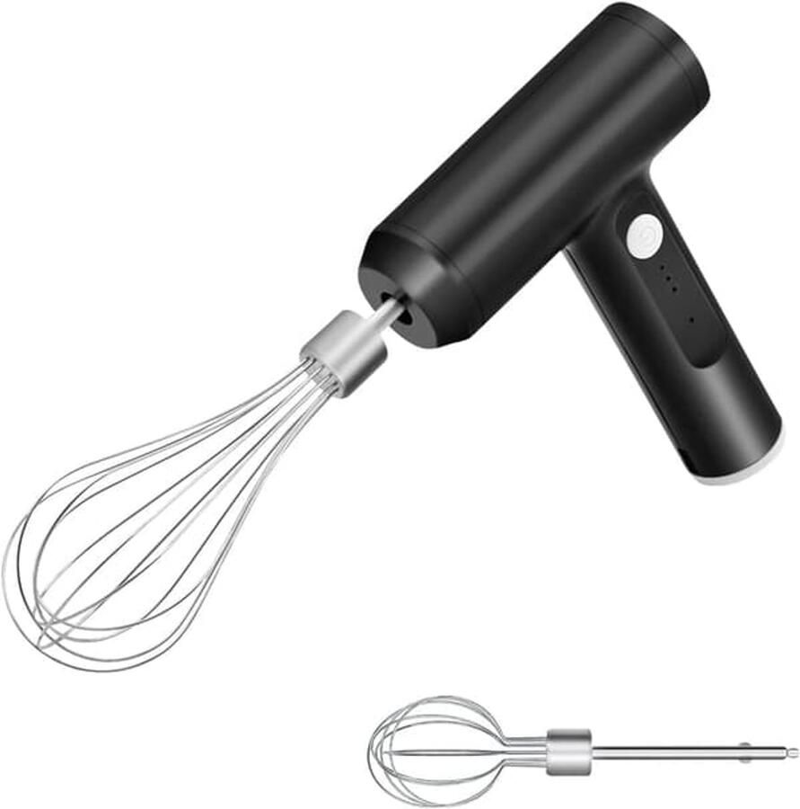 Elektrische handmixer van roestvrij staal draadloze elektrische eierklopper met USB-oplaadfunctie