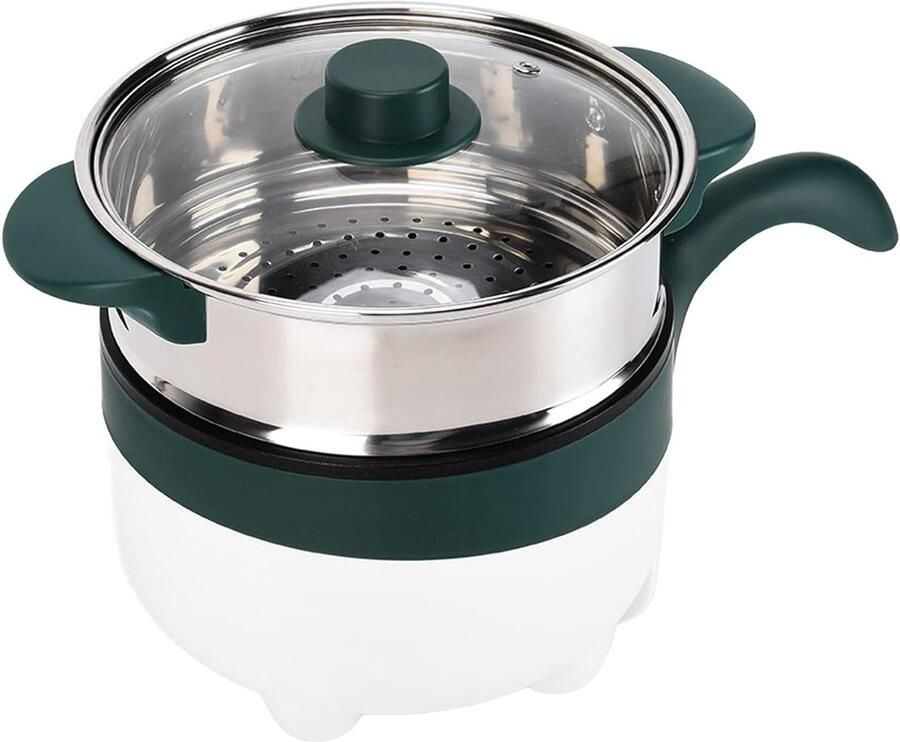 Elektrische Hete Pot Voedselstomer Koken onderweg Intelligente temperatuurregeling 2 liter capaciteit Groen