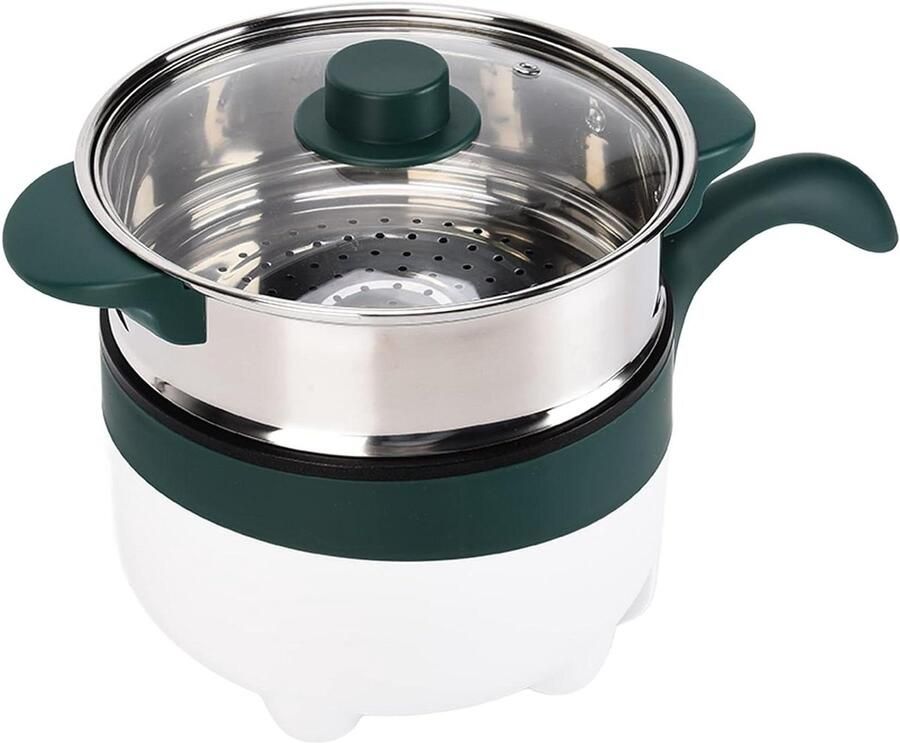 Elektrische Hete Pot Voedselstomer Kookpot Koken Onderweg Intelligente Temperatuurregeling 2L Groen